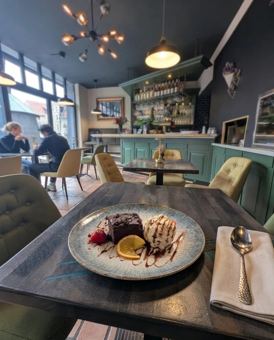 Warmer Brownie — Restaurant Kaspio Stade